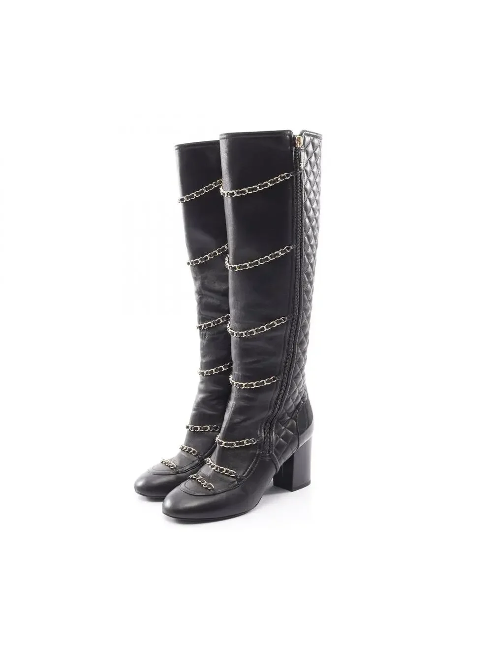 Chanel Matelasse Chain Long Boots #38 #294245C83B